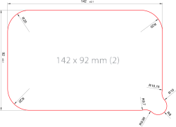 Платинка размером 142х92 мм