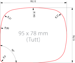Платинка размером 95х78 мм