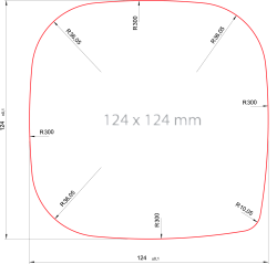 Платинка размером 124х124 мм