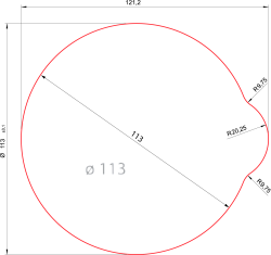 Платинка диаметром 113 мм