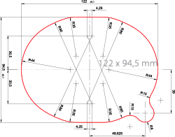 Платинка размером 122х94,5 мм