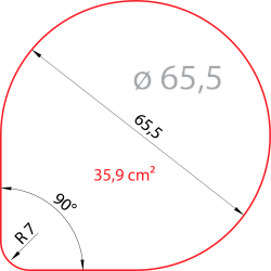 Платинка диаметром 65,5 мм