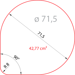 Платинка диаметром 71,5 мм