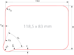 Платинка размером 118,5х83 мм
