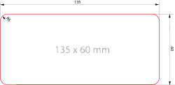 Платинка размером 135х60 мм