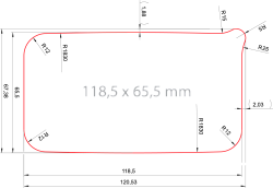 Платинка размером 118,5х65,5 мм