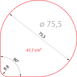 Платинка диаметром 75,5 мм
