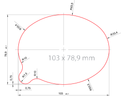 Платинка размером 103х78,9 мм