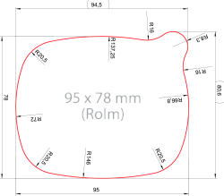 Платинка размером 95х78 мм